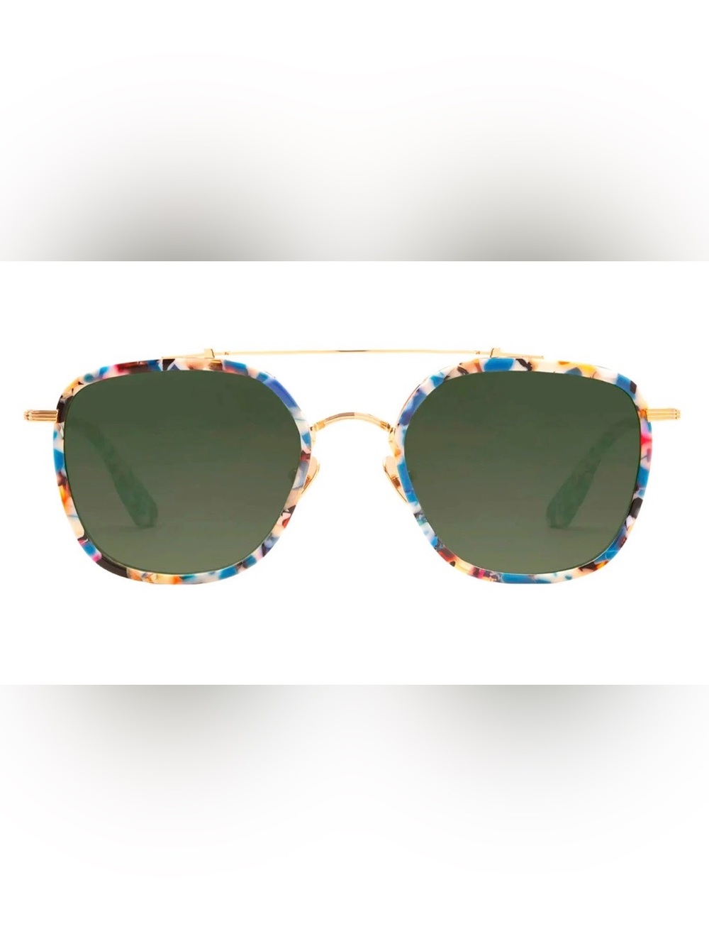 KREWE Austin 18K Titanium + Santorini Mirrored Sunglasses